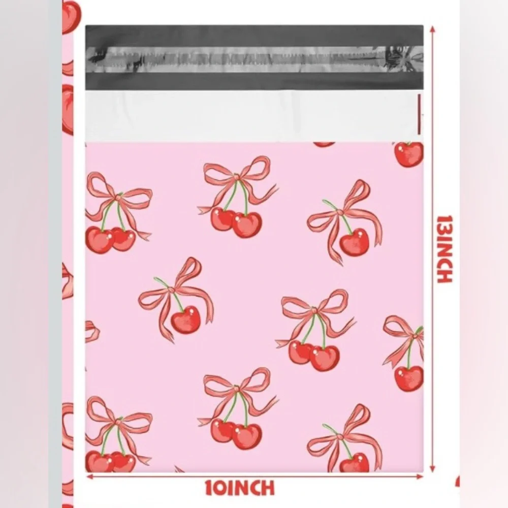 25 Cherry Print 10x13 Poly Mailers